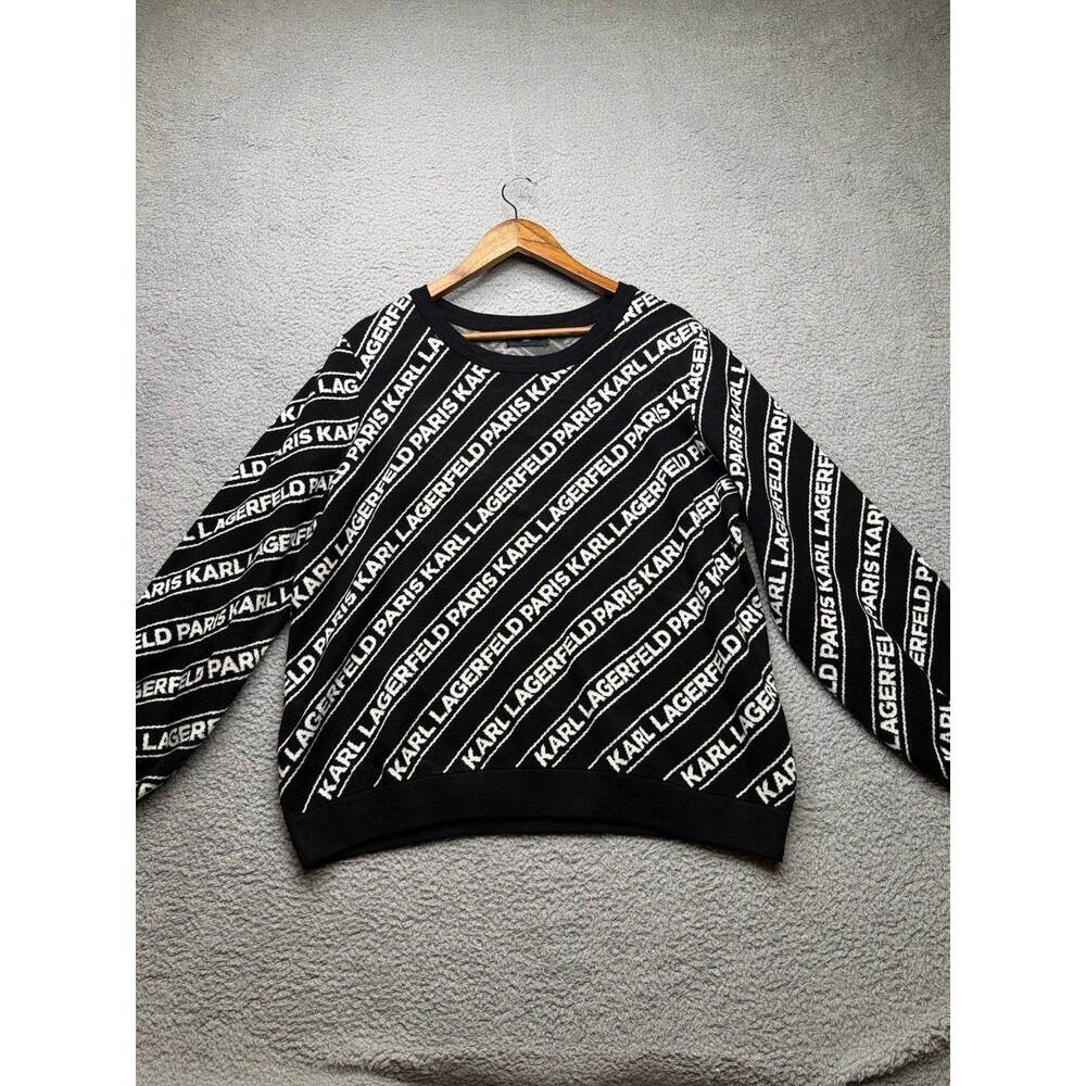 Karl Lagerfeld Paris Diagonal All Over Sweater Womens xl